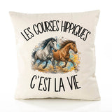 Housse de Coussin Les courses hippiques c'est la vie