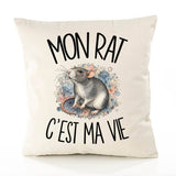 Housse de Coussin Mon rat c'est ma vie