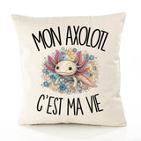 Housse de Coussin Mon axolotl c'est ma vie