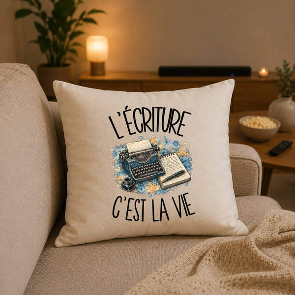 Housse de Coussin L'écriture c'est la vie