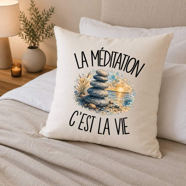Housse de Coussin La méditation c'est la vie