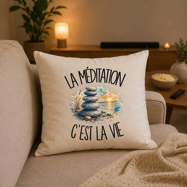 Housse de Coussin La méditation c'est la vie