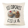 Housse de Coussin Les cupcakes c'est la vie