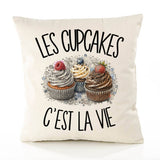 Housse de Coussin Les cupcakes c'est la vie