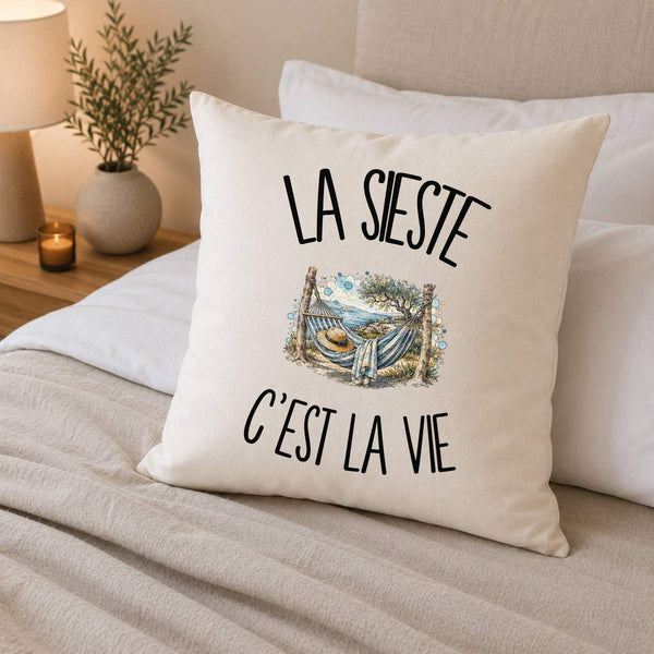 Housse de Coussin La sieste c'est la vie