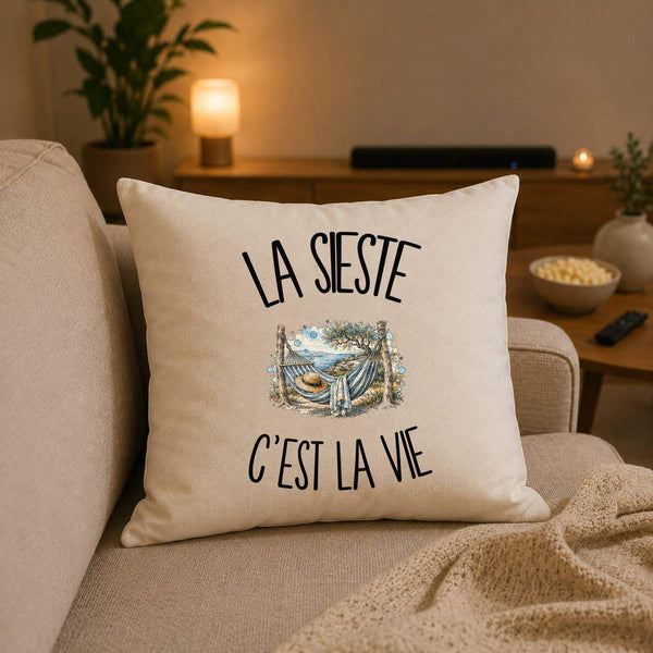 Housse de Coussin La sieste c'est la vie