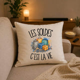 Housse de Coussin Les soldes c'est la vie