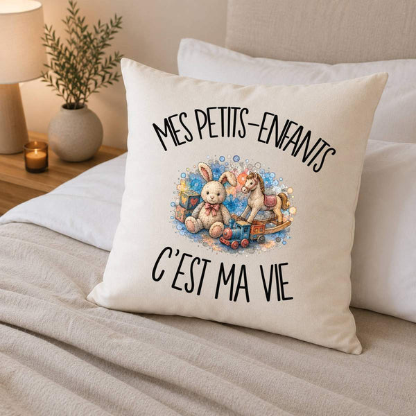 Housse de Coussin Mes petits-enfants c'est ma vie