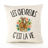 Housse de Coussin Les chevreuils c'est la vie