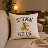Housse de Coussin Les chevreuils c'est la vie