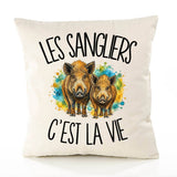 Housse de Coussin Les sangliers c'est la vie