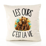 Housse de Coussin Les ours c'est la vie