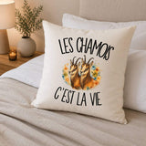 Housse de Coussin Les chamois c'est la vie