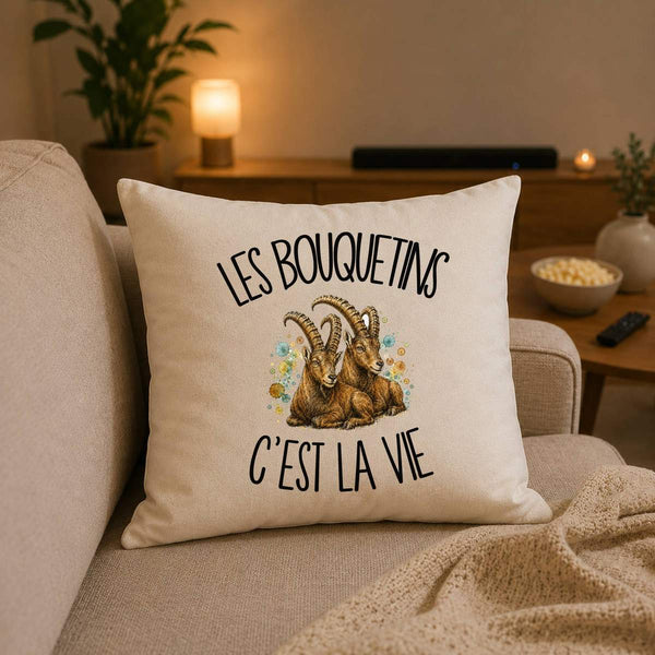 Housse de Coussin Les bouquetins c'est la vie