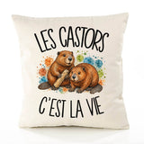 Housse de Coussin Les castors c'est la vie