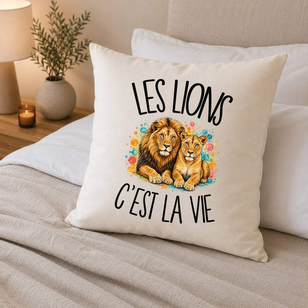 Housse de Coussin Les lions c'est la vie