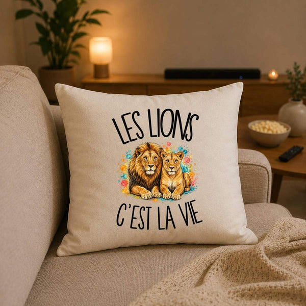 Housse de Coussin Les lions c'est la vie