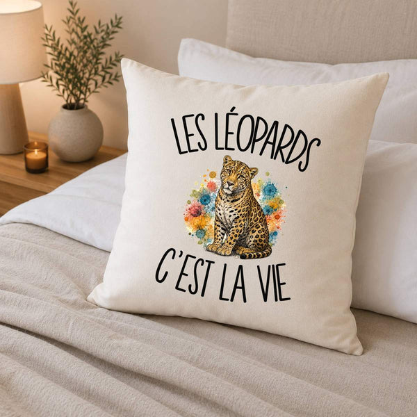 Housse de Coussin Les léopards c'est la vie