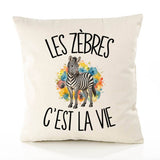 Housse de Coussin Les zèbres c'est la vie