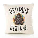 Housse de Coussin Les gorilles c'est la vie