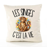 Housse de Coussin Les singes c'est la vie