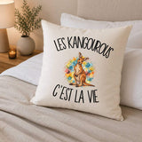 Housse de Coussin Les kangourous c'est la vie