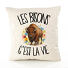 Housse de Coussin Les bisons c'est la vie