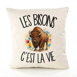 Housse de Coussin Les bisons c'est la vie
