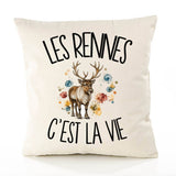 Housse de Coussin Les rennes c'est la vie