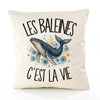 Housse de Coussin Les baleines c'est la vie