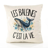 Housse de Coussin Les baleines c'est la vie
