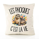 Housse de Coussin Les phoques c'est la vie