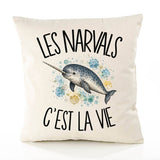 Housse de Coussin Les narvals c'est la vie