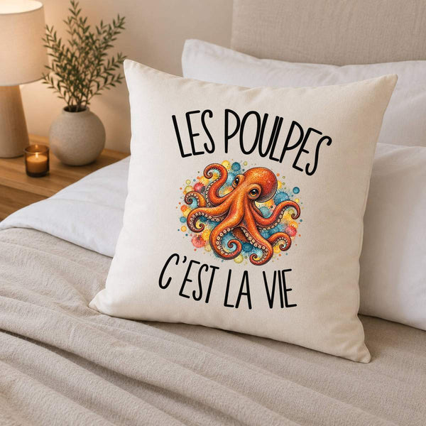 Housse de Coussin Les poulpes c'est la vie