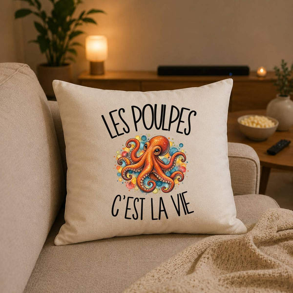 Housse de Coussin Les poulpes c'est la vie