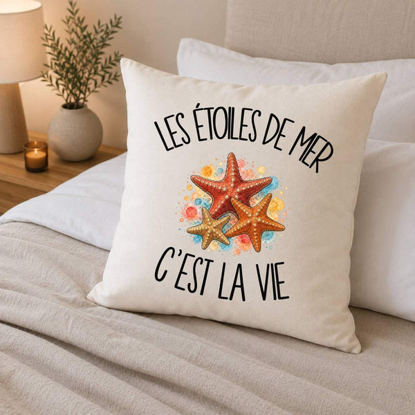 Housse de Coussin Les étoiles de mer c'est la vie