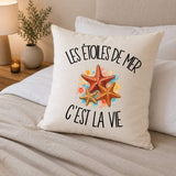 Housse de Coussin Les étoiles de mer c'est la vie