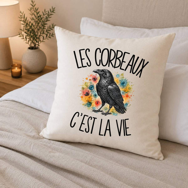 Housse de Coussin Les corbeaux c'est la vie