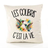Housse de Coussin Les colibris c'est la vie