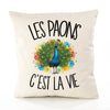 Housse de Coussin Les paons c'est la vie