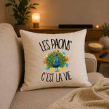 Housse de Coussin Les paons c'est la vie