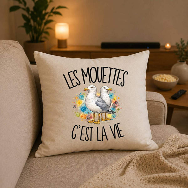 Housse de Coussin Les mouettes c'est la vie