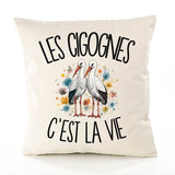 Housse de Coussin Les cigognes c'est la vie