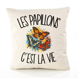 Housse de Coussin Les papillons c'est la vie