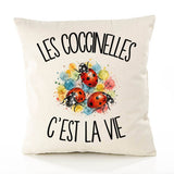 Housse de Coussin Les coccinelles c'est la vie