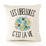 Housse de Coussin Les libellules c'est la vie