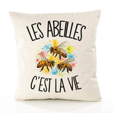 Housse de Coussin Les abeilles c'est la vie
