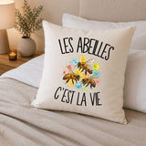 Housse de Coussin Les abeilles c'est la vie