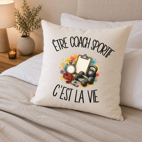 Housse de Coussin Être coach sportif c'est la vie