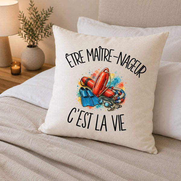Housse de Coussin Être maître-nageur c'est la vie